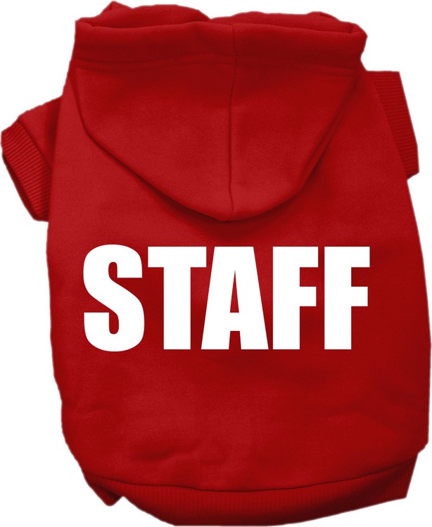 Staff Costume Screen Print Dog Hoodie Red Size XXXL